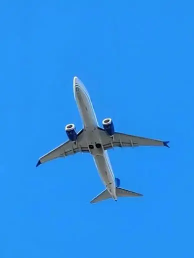 A plane glides toward Puerto Vallarta as travelers take in soft blue horizons, beginning their journey to Sayulita with an open view of sea and sky.