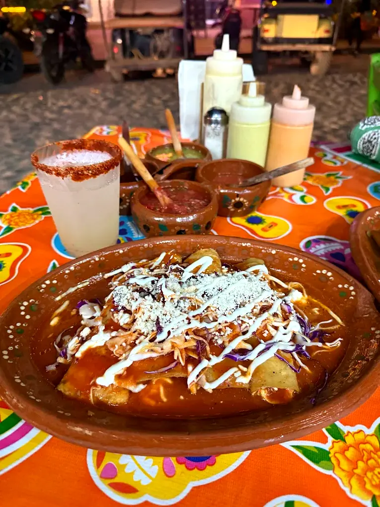 Salsa verde enchiladas and cotija cheese capture Mary’s home-style spirit in downtown Sayulita.