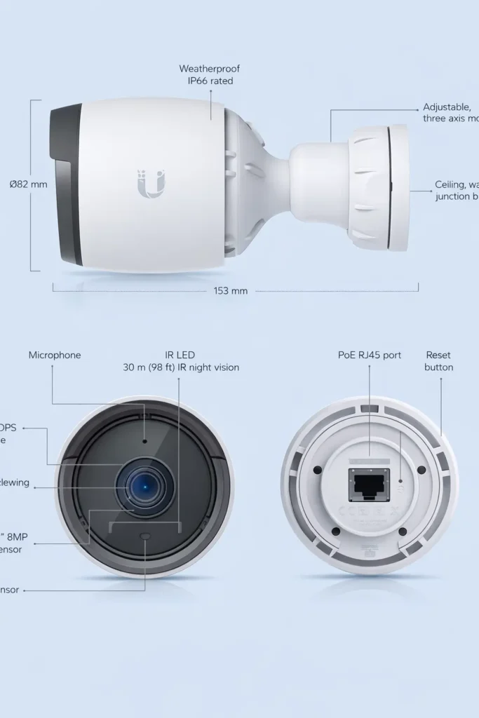 Weatherproof PoE IP security camera with infrared night vision supporting secure hotel operations in Sayulita, Nayarit, Mexico.